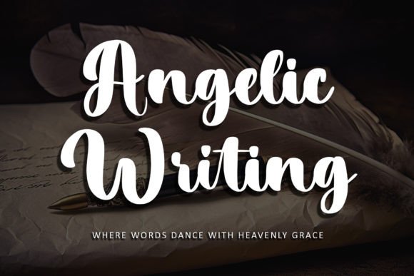 Angelic Writing: A Vintage Script Font for Digital Elegance
